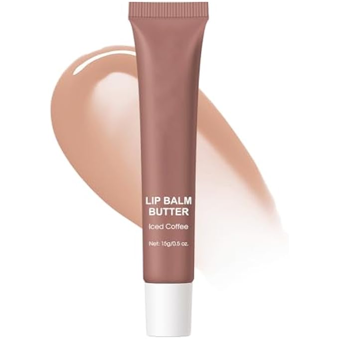 Loske SUMMER BUTTER LIP BALM, MOISTURIZING HYDRATING NATURAL LIP CARE, RICH IN NUTRIENTS FOR SOFT SMOOTH LIPS (ICED COFFEE) - Image 1